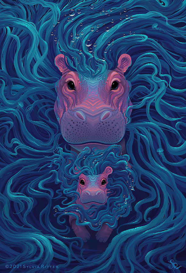 Hirsute Hippo by Sylvia Ritter