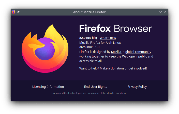 Firefox 82: О программе