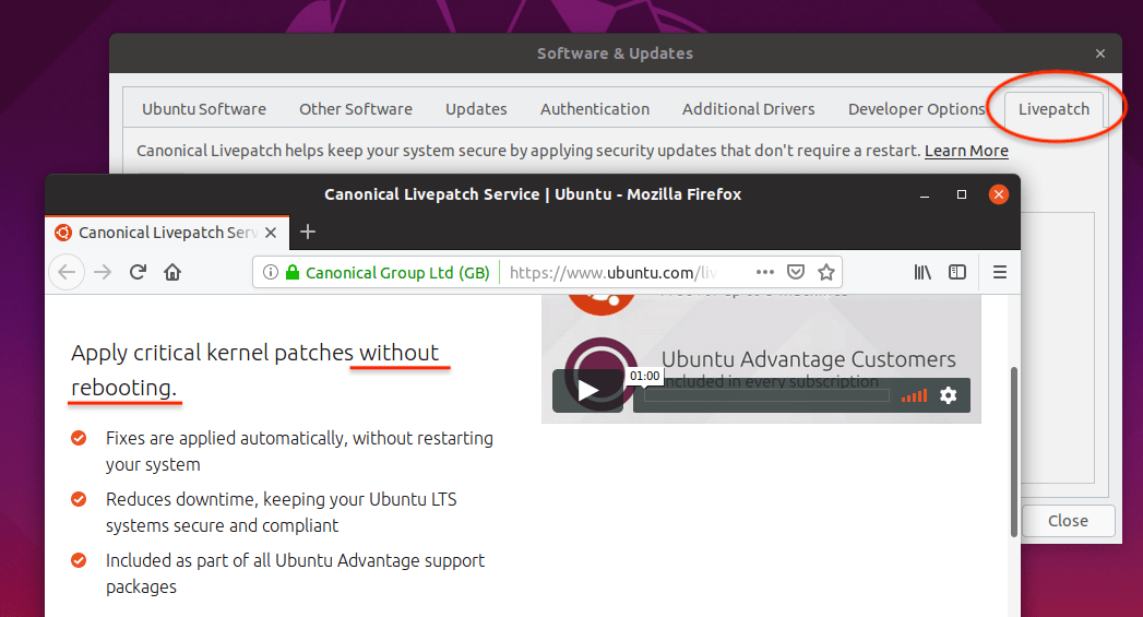 Ubuntu 19.04 Live patch