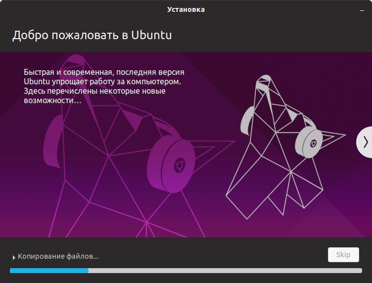 Установка Ubuntu 19.04: Процесс установки