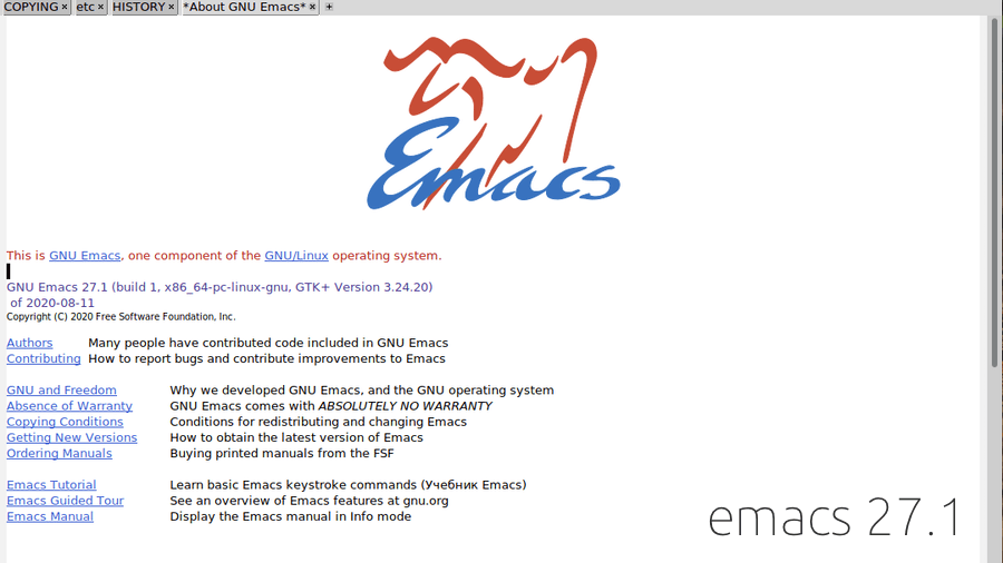 Emacs 27.1