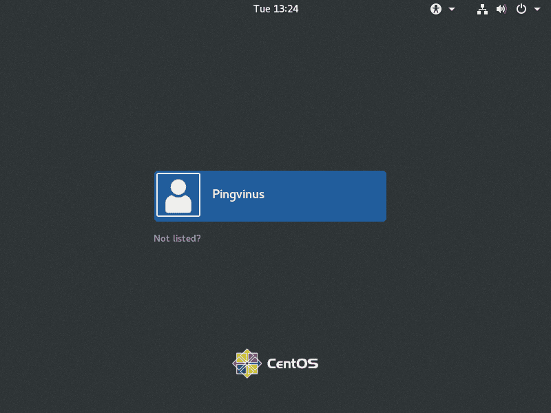 CentOS 7.9: Экран входа в систему