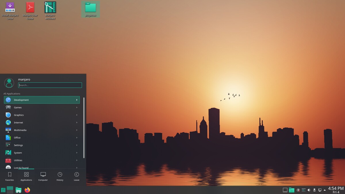 Manjaro 20.2. Среда рабочего стола KDE Plasma