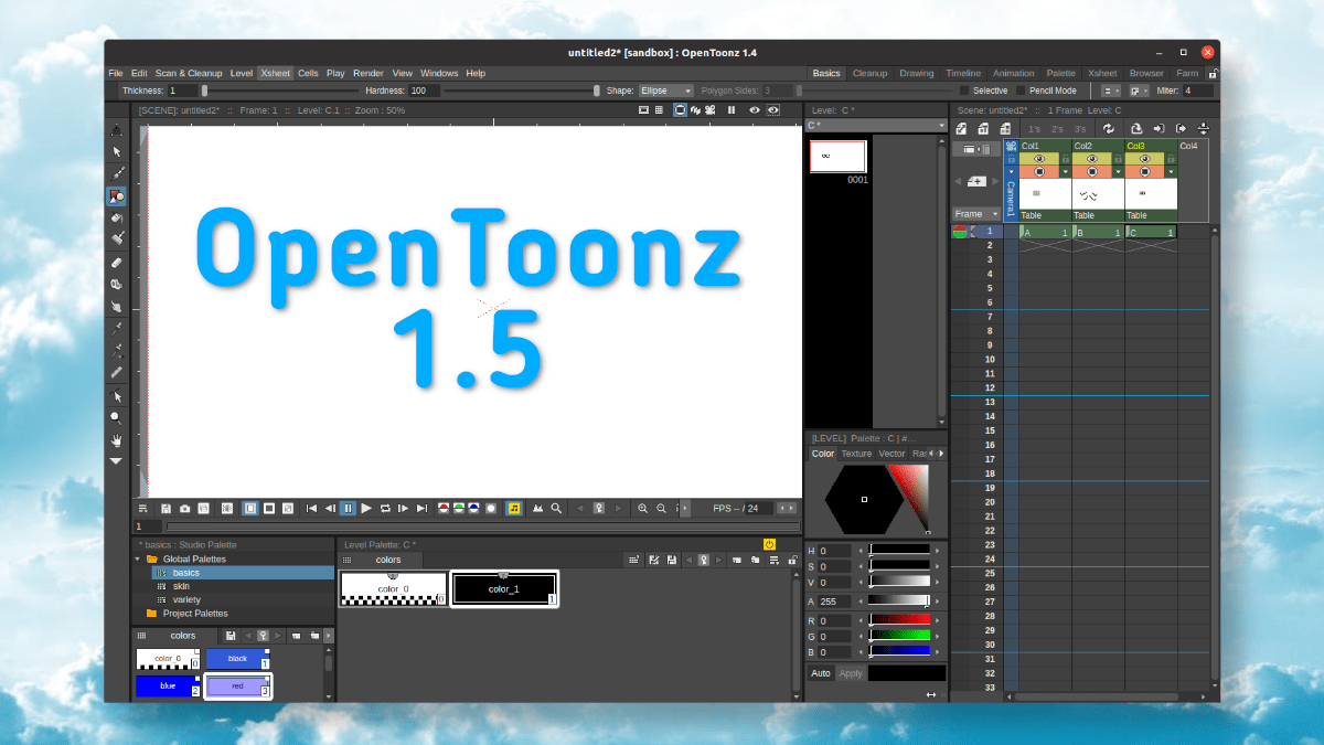 Релиз программы для 2D анимации OpenToonz 1.5. Linux новости