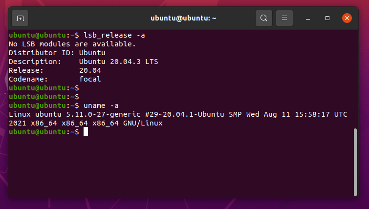 Ubuntu 20.04.3 LTS. Ядро Linux 5.11