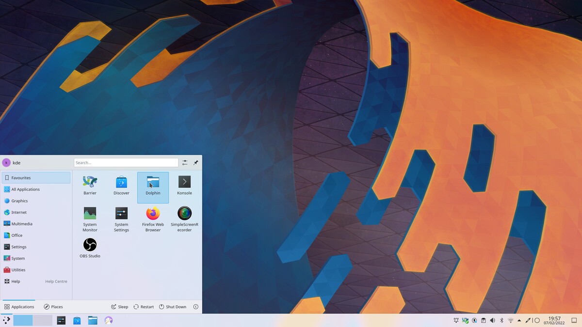 Рабочий стол KDE Plasma 5.24. Новые обои рабочего стола