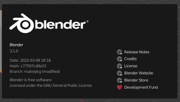 Blender 3.1. Информация о программе