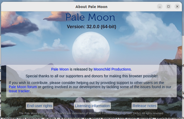 Pale Moon 32. О программе