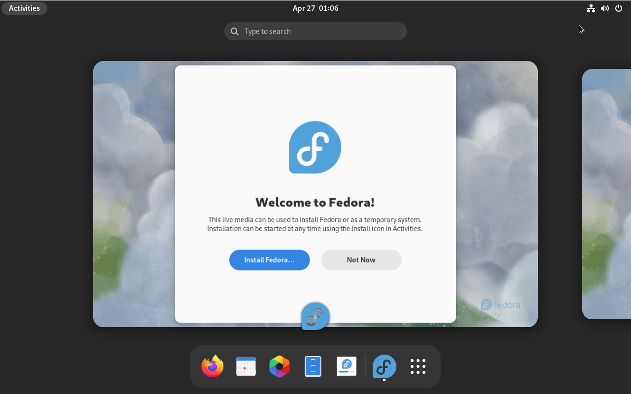 Fedora 38. Утилита Welcome