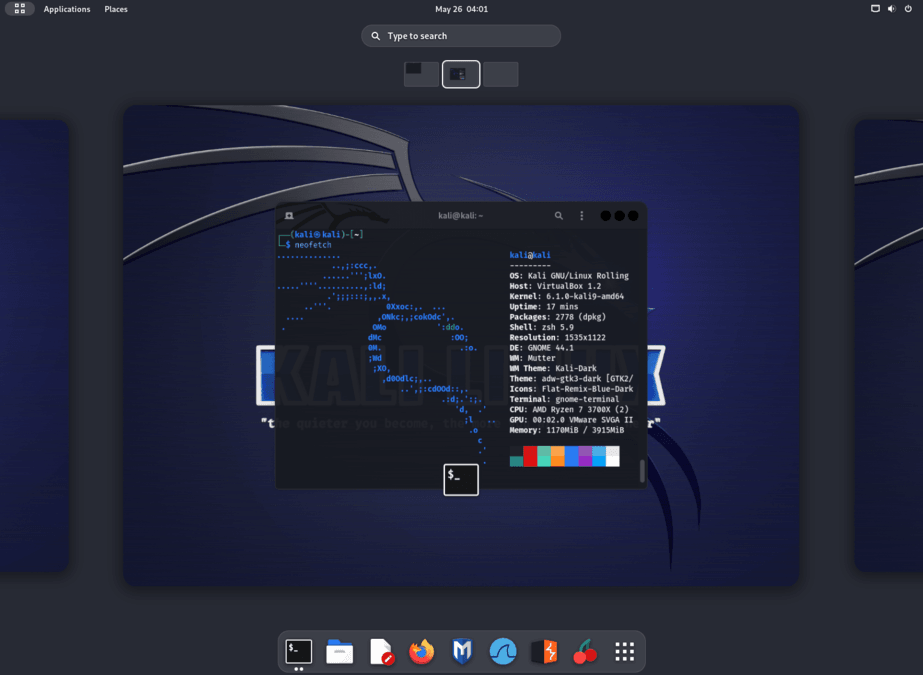 Kali Linux 2023.2 GNOME 44
