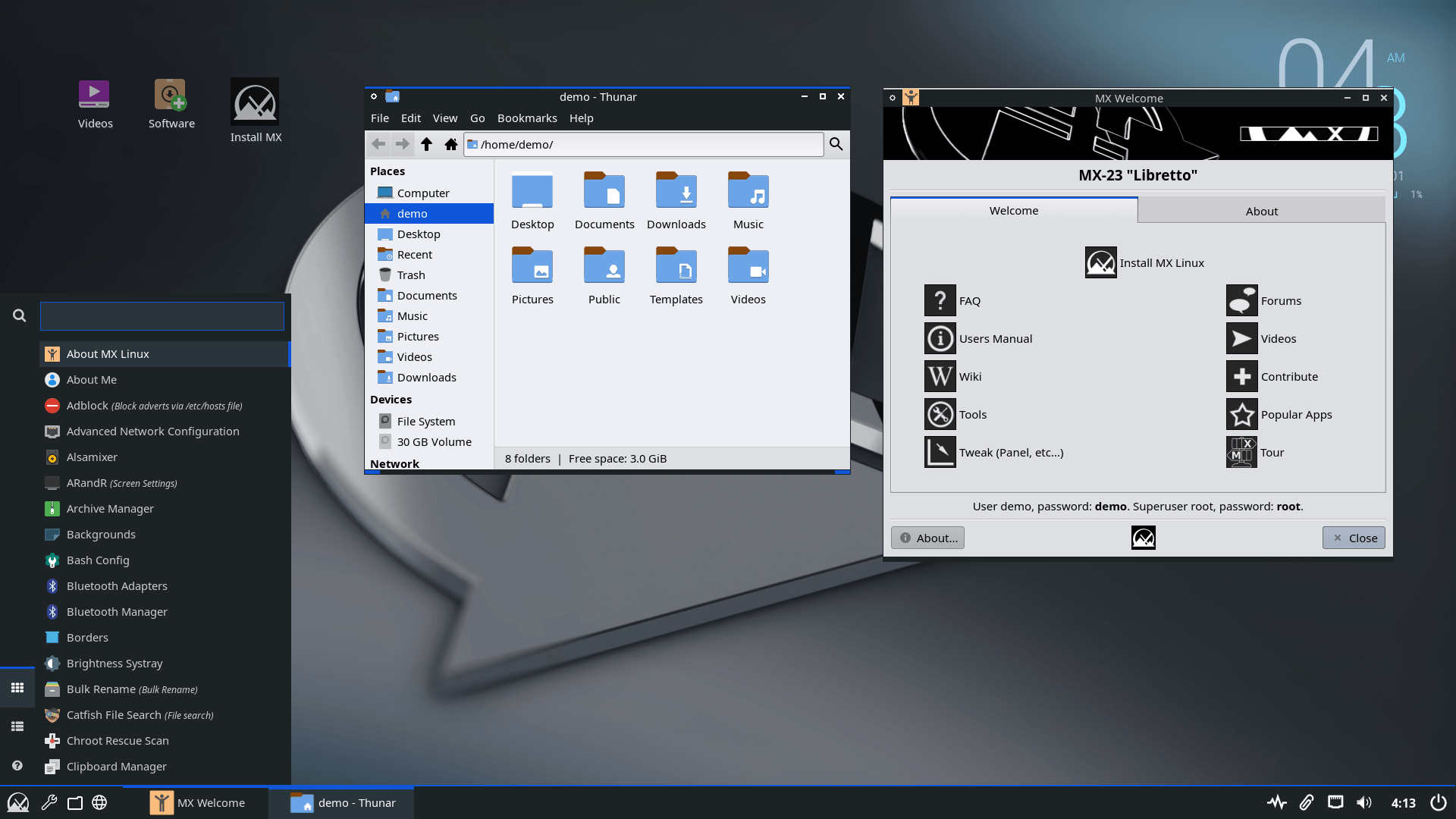 MX Linux 23. Fluxbox 1.3.7