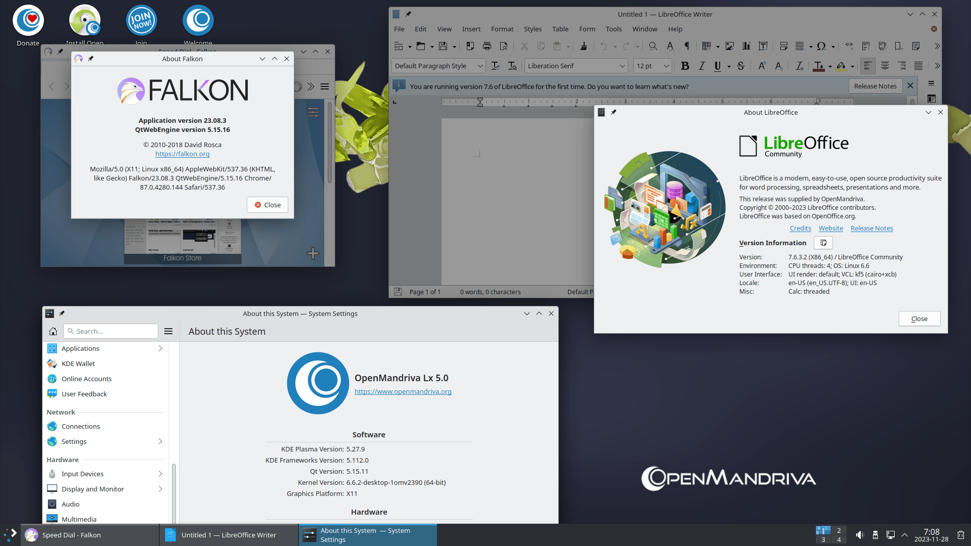 KDE Plasma 5.27.9 и новые версии программ
