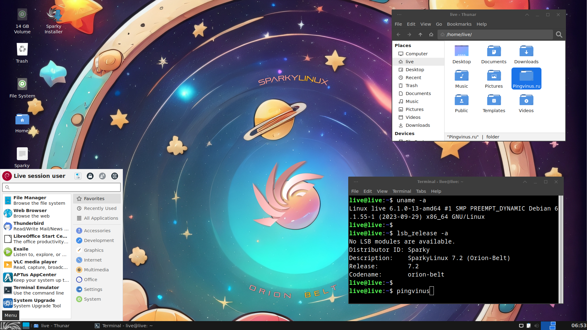 Sparky Linux 7.2. Xfce 4.18
