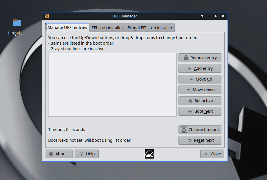 Утилита UEFI Manager