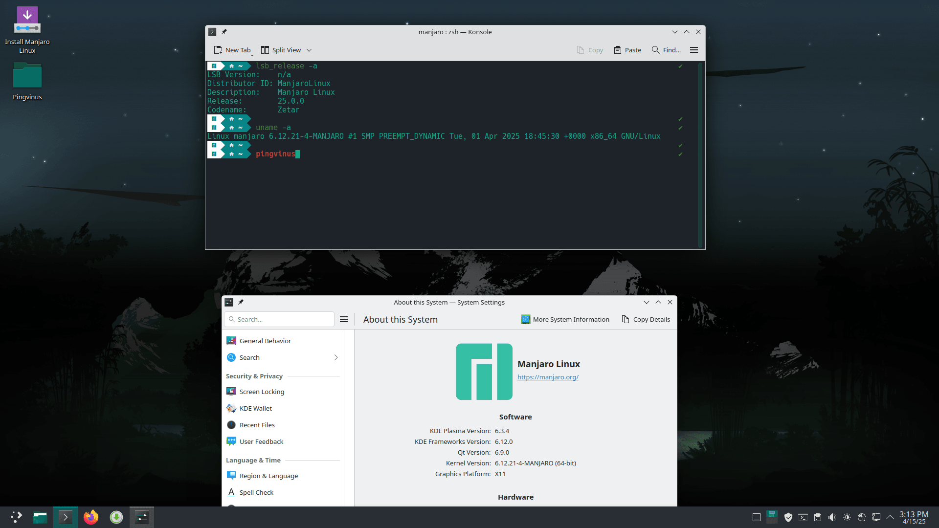 Manjaro 25. KDE Plasma 6.3.4. Информация о системе