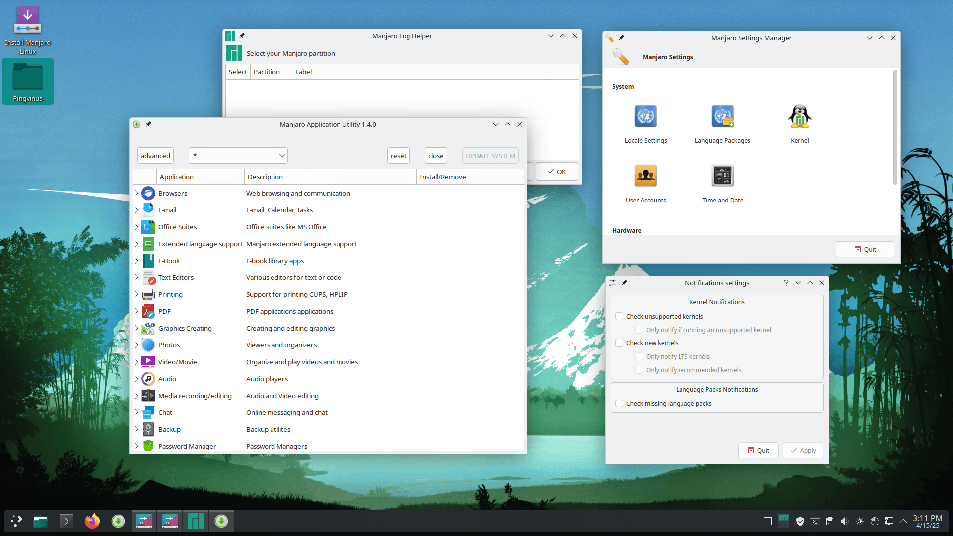 Manjaro 25. KDE Plasma 6.3.4. Различные утилиты Manjaro
