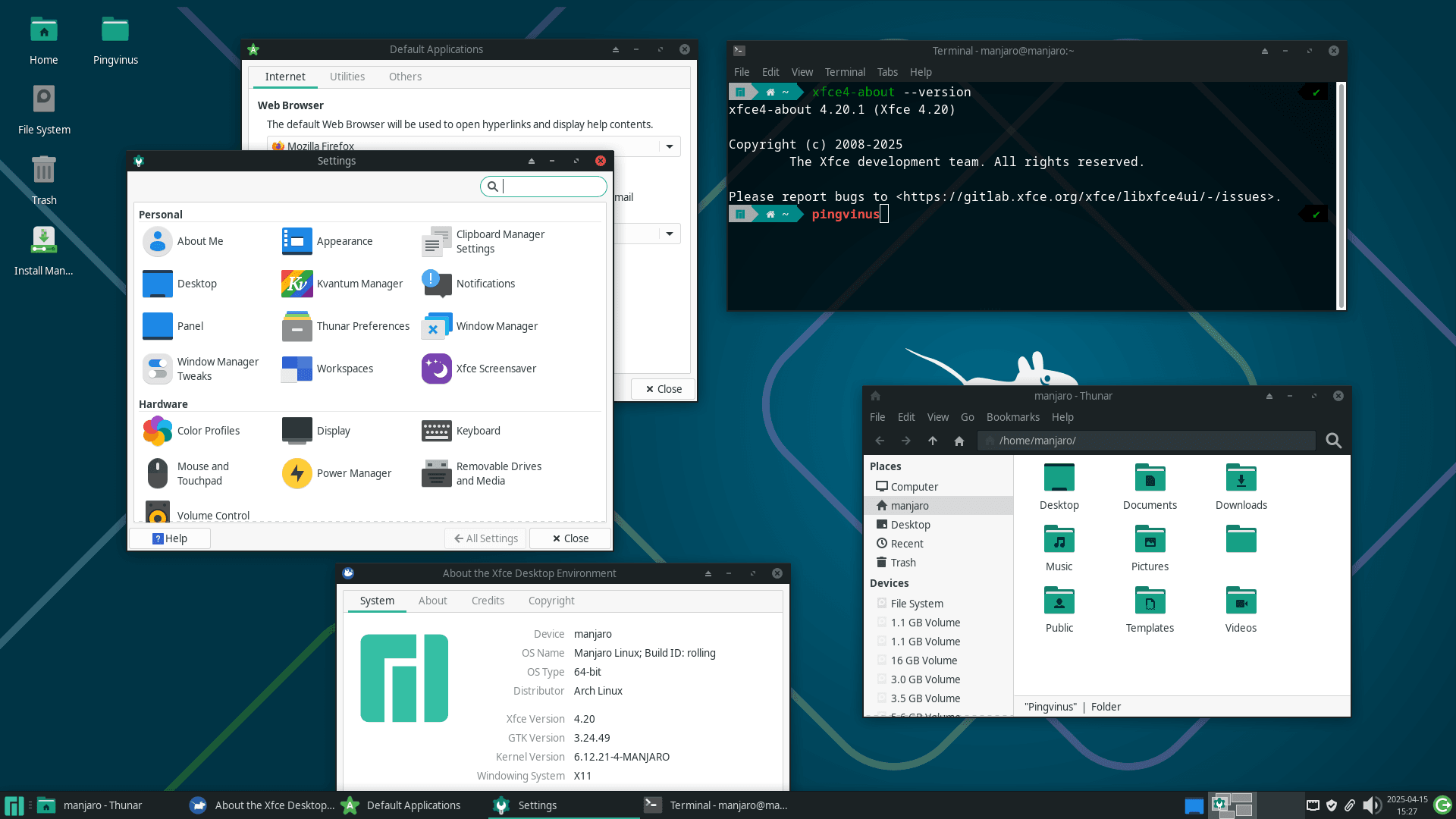 Manjaro 25. Xfce 4.20. Утилиты и программы