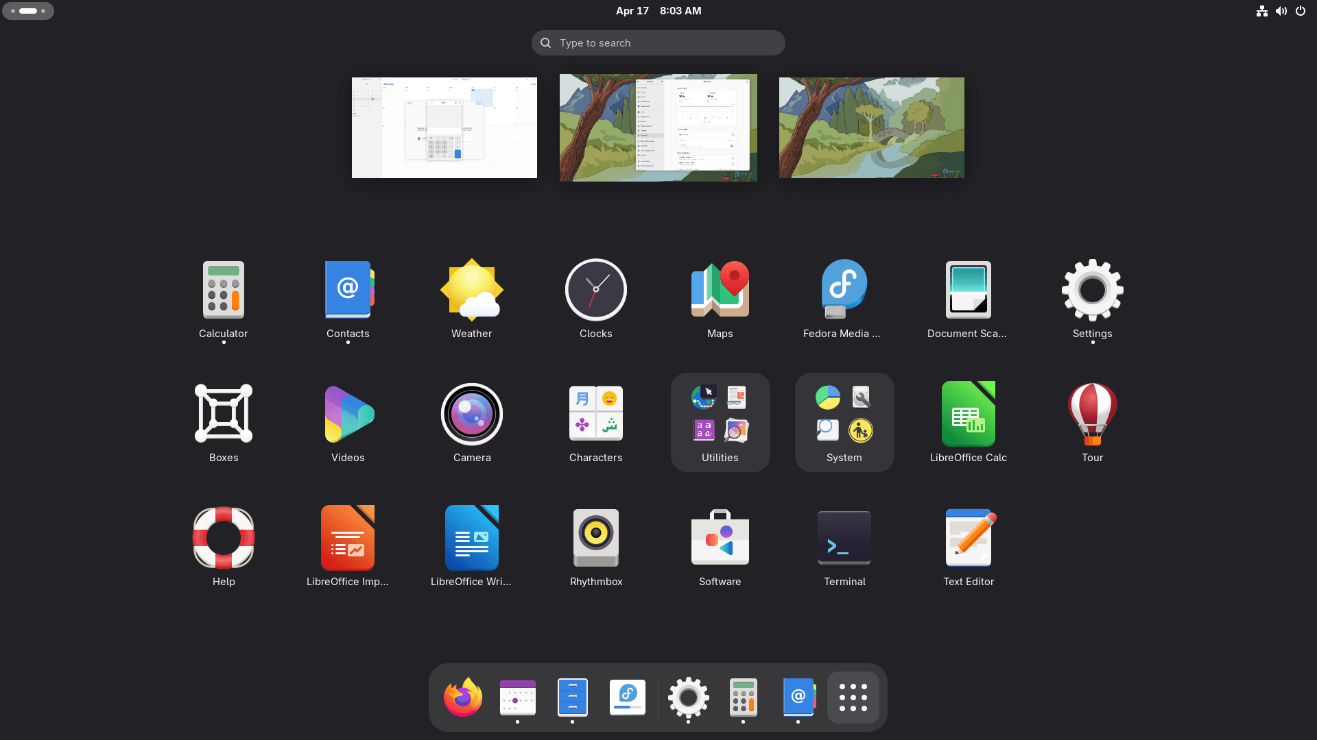 Fedora 42. GNOME 48. Лаунчер