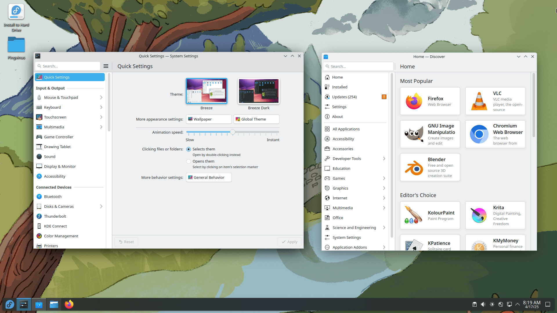 Fedora 42. KDE Plasma 6.3.4