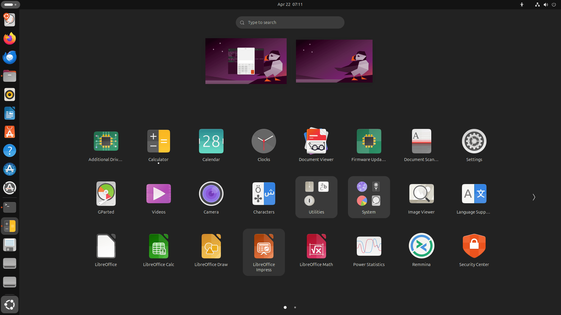 GNOME 48 лаунчер