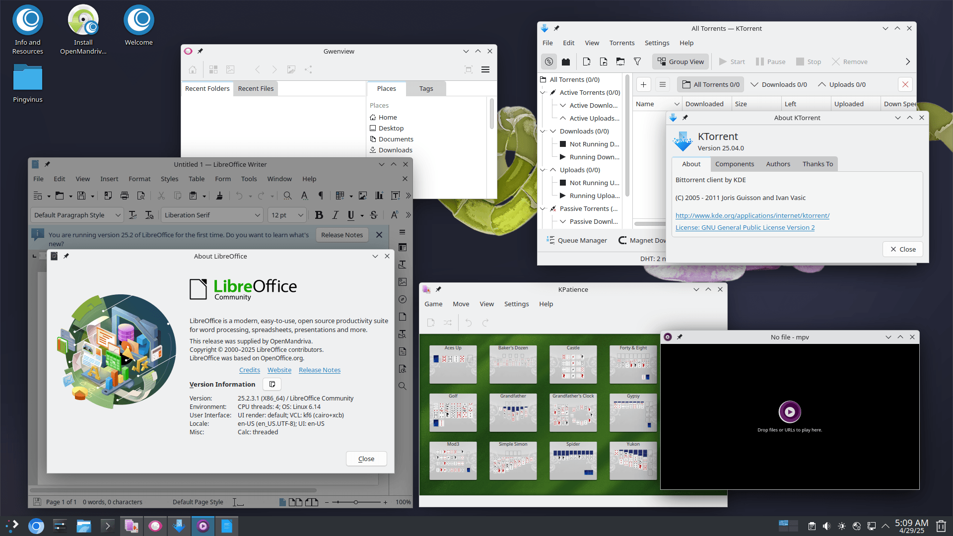 Различные программы в OpenMandriva Lx 6