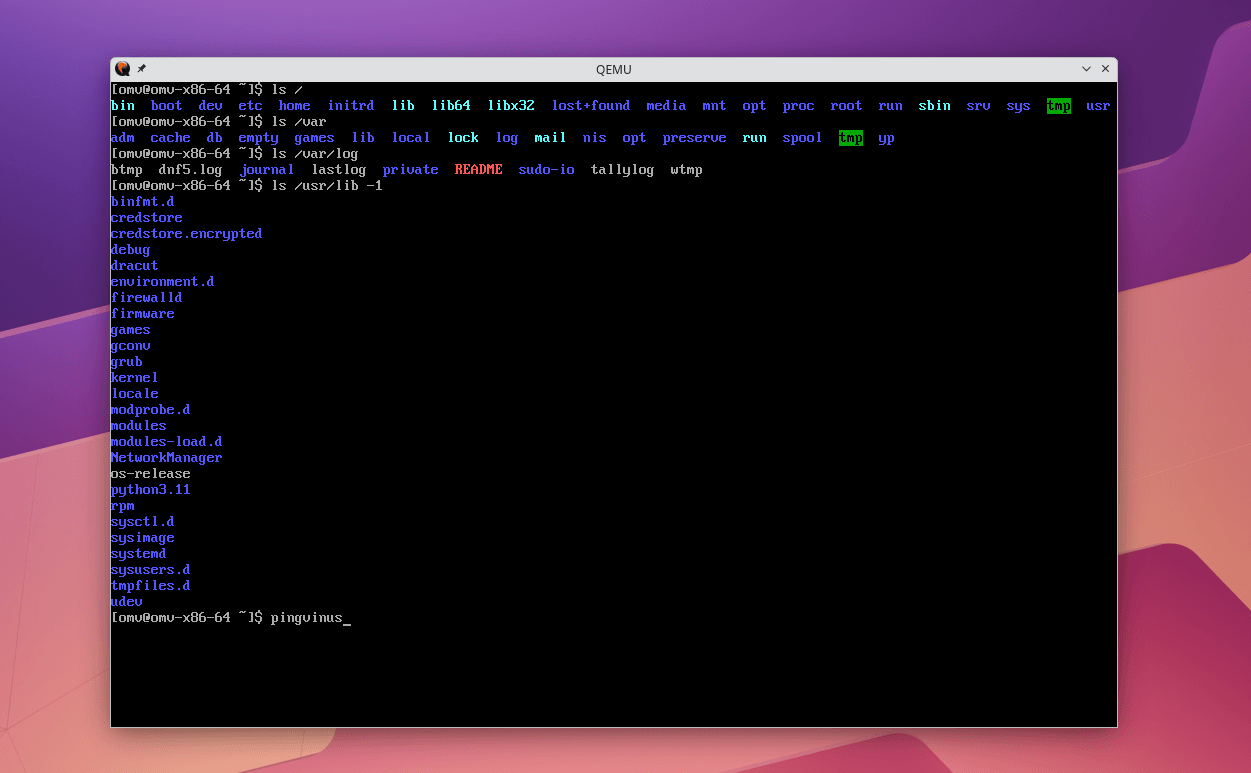 Работа дистрибутива OpenMandriva Lx Server в эмуляторе QEMU