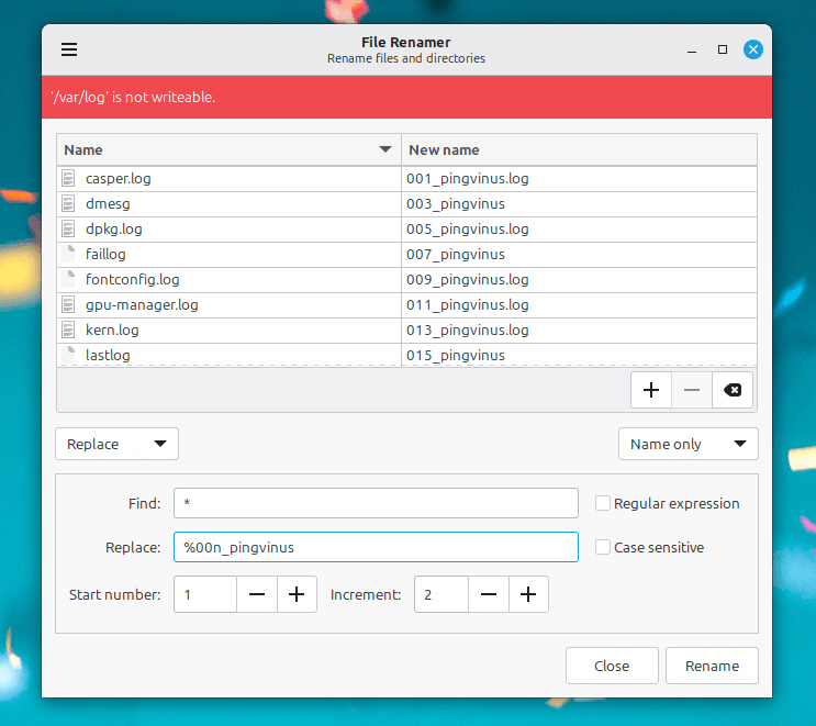 Утилита для массового переименования файлов. Добавлены ведущие нули