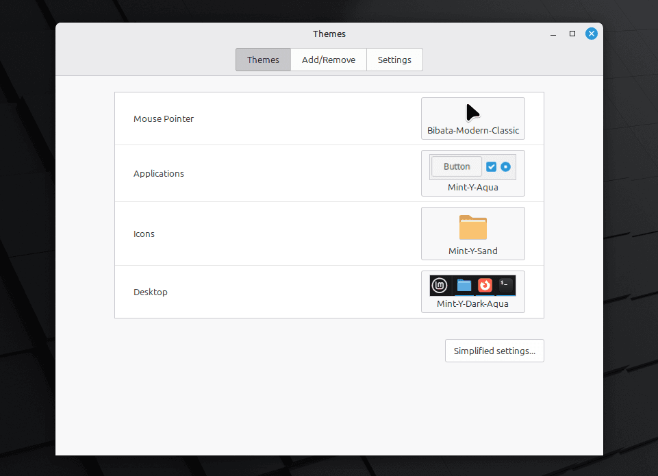 Настройки тем оформления