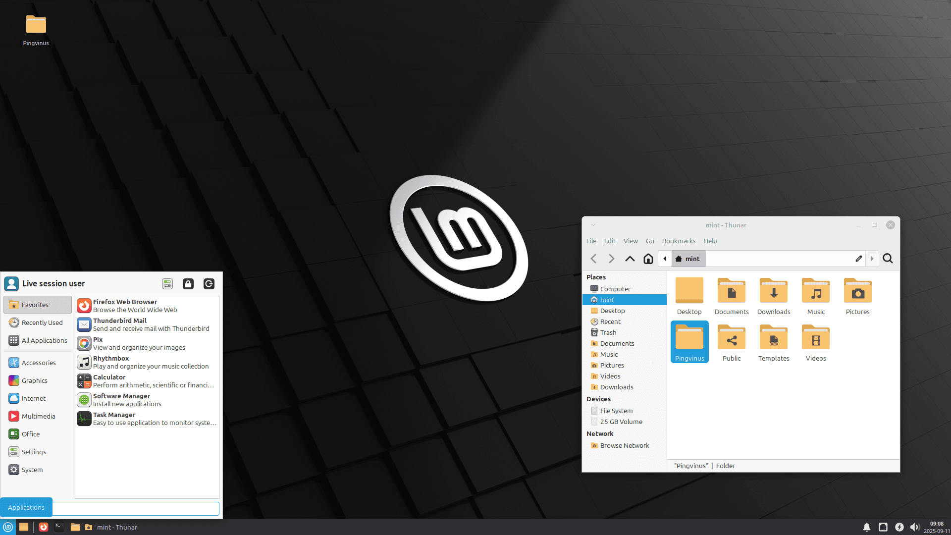 Linux Mint 22.2. Xfce 4.20