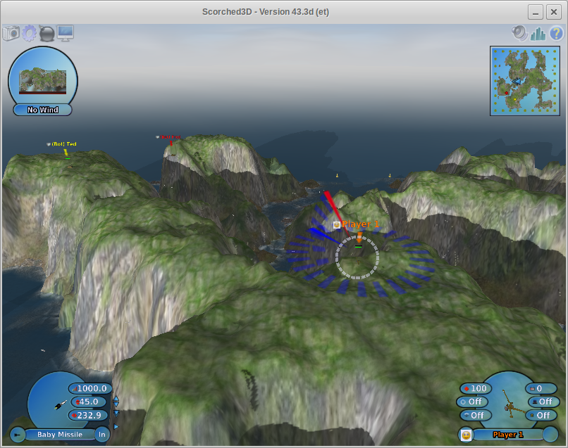 Scorched 3D 43.3. Битва на острове