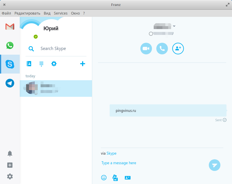Franz Программа Skype