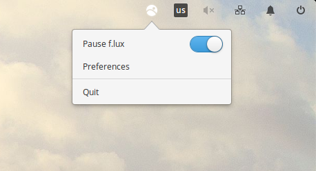 F.lux Иконка программы в Linux