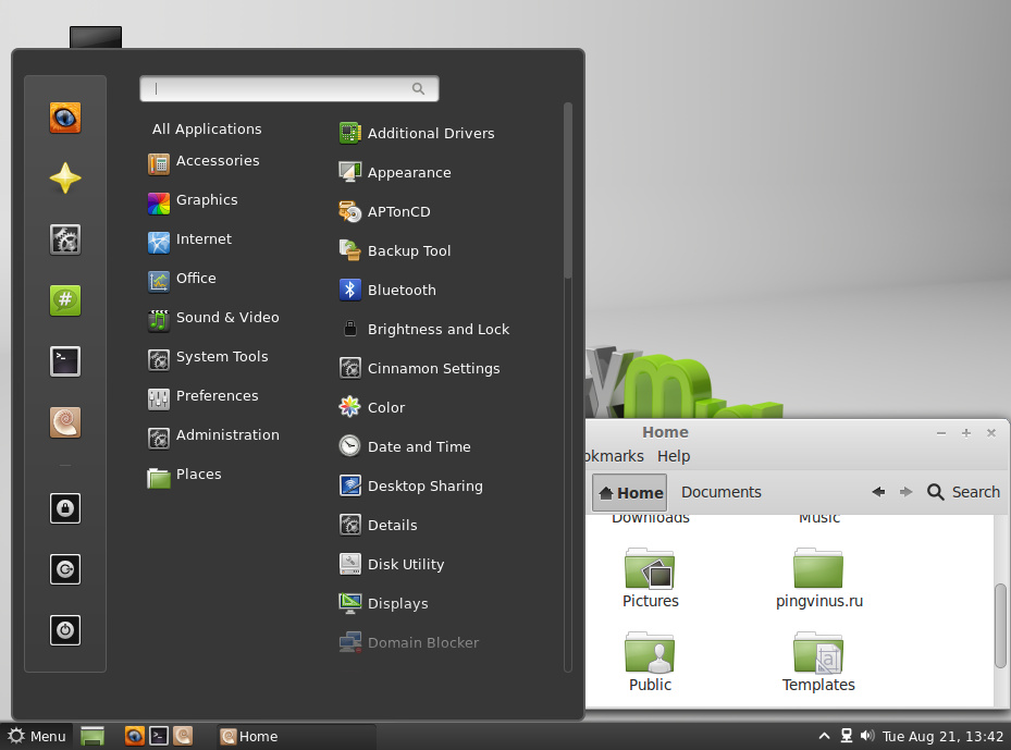 Linux Mint 13: среда рабочего стола Cinnamon
