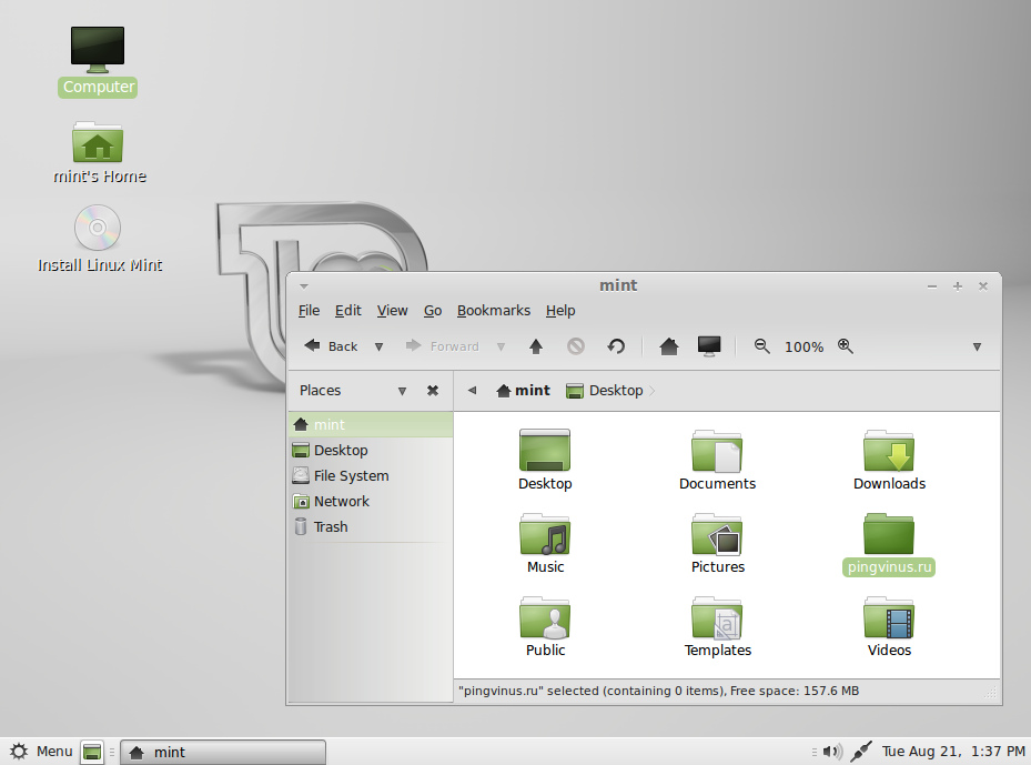 Linux Mint 13: среда рабочего стола Mate