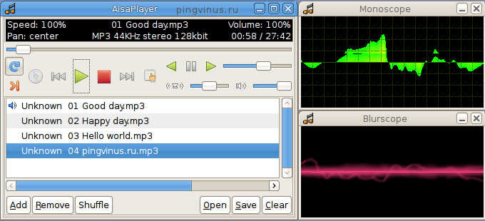 AlsaPlayer - аудио-проигрыватель для Linux. Версия 0.99.80.
