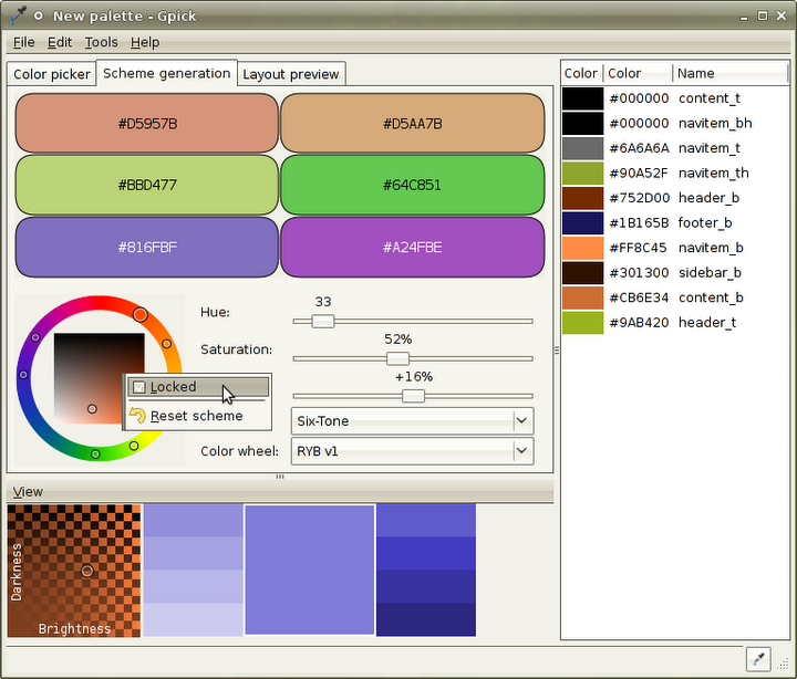 Gpick - программа подбора цвета