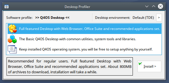Q4OS 3.8 Desktop Profiler