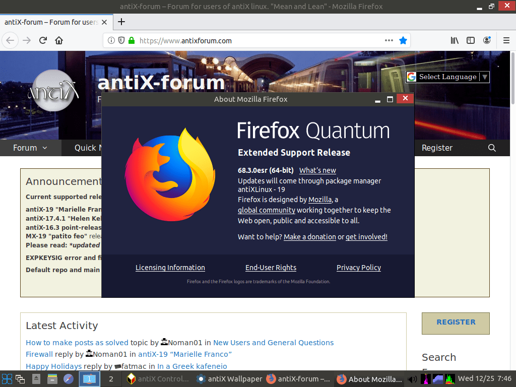 antiX 19.1 Firefox
