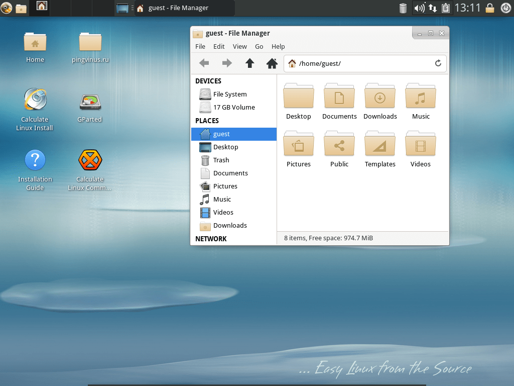 Calculate Linux 20.6: Рабочий стол Xfce