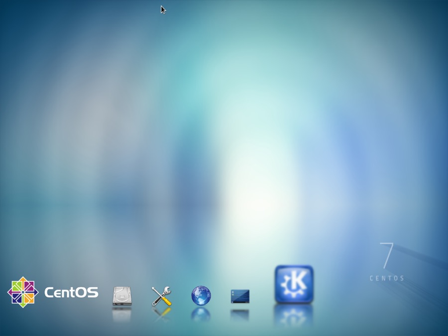 Centos 7.8: KDE Live-режим. Экран загрузки системы