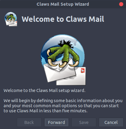 Claws Mail 3.17.5: Стартовый менеджер настройки программы