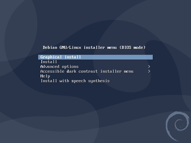 Debian 10.4: Загрузочное меню
