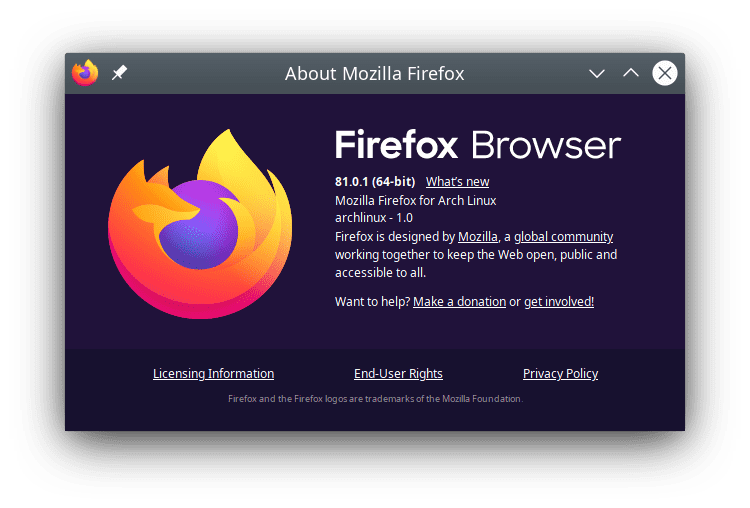 Firefox 81: О программе