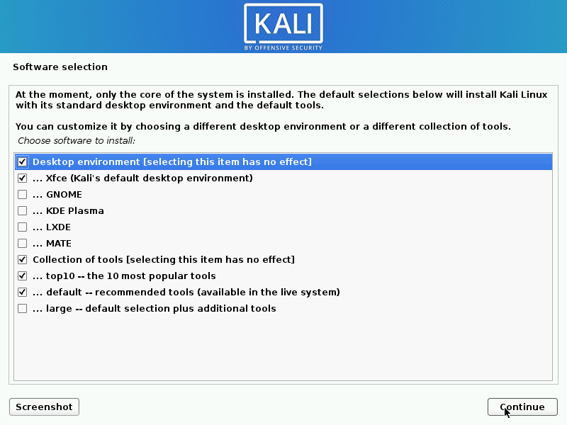 Kali Linux 2020.2: Процесс установки