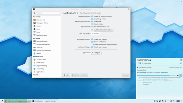 KDE Plasma 5.16 Новые уведомления