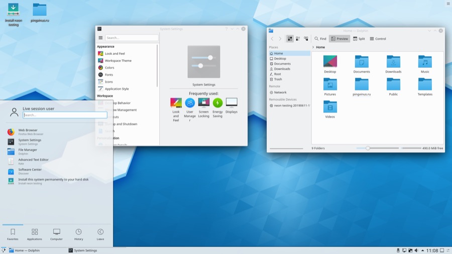 Рабочий стол KDE Plasma 5.16