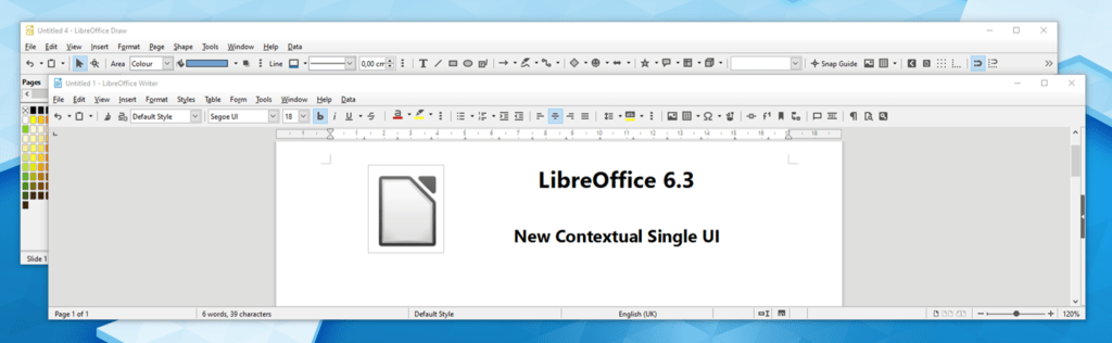 LibreOffice 6.3: Режим интерфейса Contextual Single