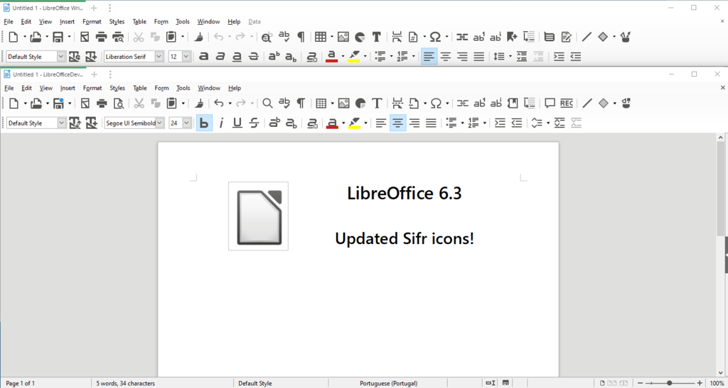 LibreOffice 6.3: Тема иконок Sifr