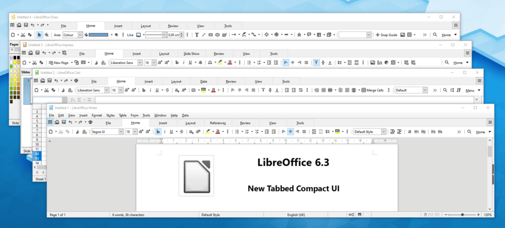 LibreOffice 6.3: Режим интерфейса Tabbed Compact