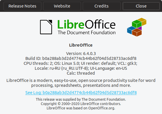 LibreOffice 6.4: О программе